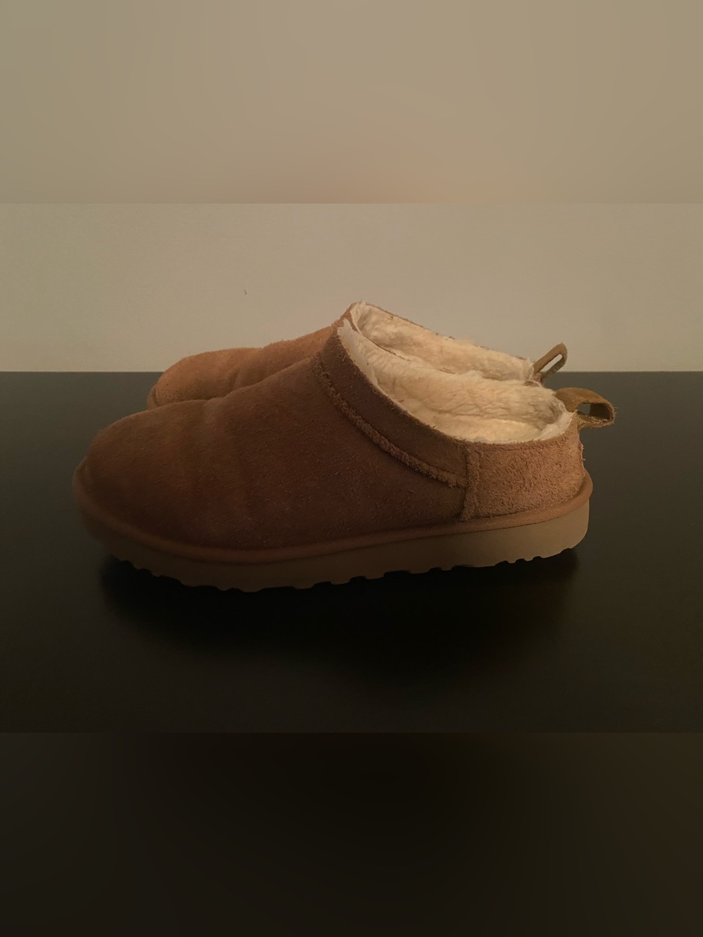 UGG Chestnut Brown Shearling-Lined Slip-On Mules - Picture 2 of 3